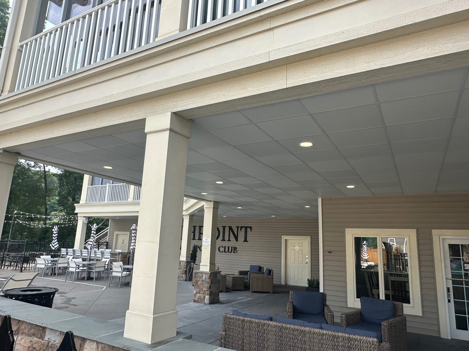 Outdoor pavilion ceiling at The Point Sports Club